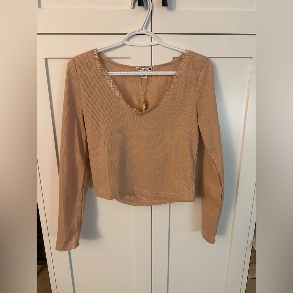 Moral Fiber Tan Long Sleeve Top